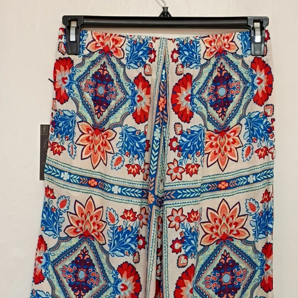 Rachel Zoe Seaside Ready Linen Blend Elastic Waist Wide Leg Pants Size M NWT